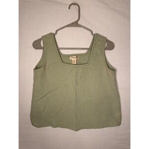 Japna Lounge Sage Green Cotton Gauze 2 Piece Set Tank Top Cargo Pants Womens M